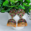 Brass base with gold plating jhumka earrings - Image 2