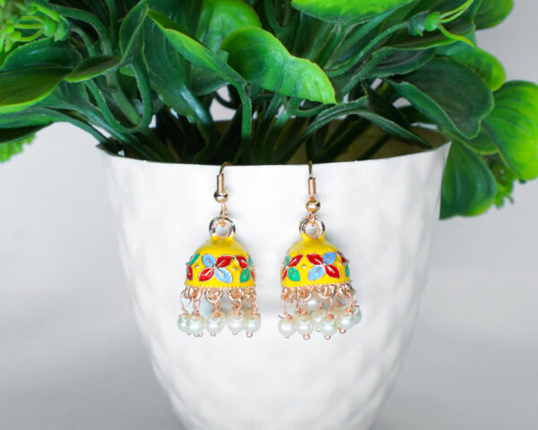 Gold-plated Jhumka earrings - Image 2
