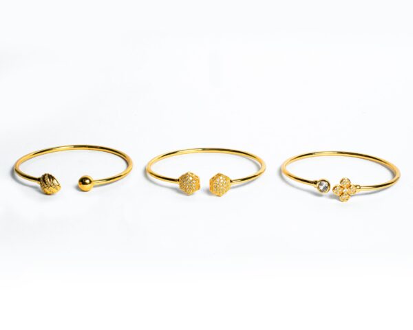 Gold Plated Stainless Steel Openable Crystal Bracelet | Cuff Bangle | Friendship Couple Wedding Gifts for Mother Sister Wife Girlfriend | Anti Tarnish Jewellery - Image 2