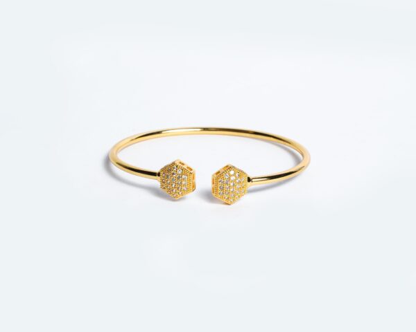 Gold Plated Stainless Steel Openable Crystal Bracelet | Cuff Bangle | Friendship Couple Wedding Gifts for Mother Sister Wife Girlfriend | Anti Tarnish Jewellery